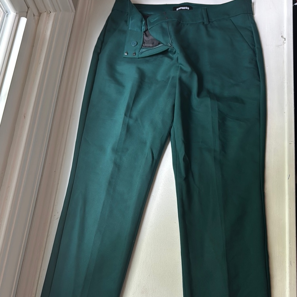 Express Green Dress Pants Straight-Leg